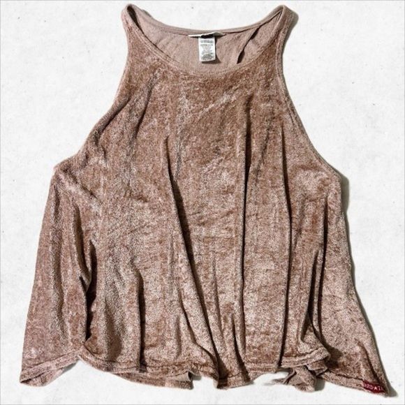 Hard Tail Velvet Rose Gold‎ Sleeveless Tank Top Women's Small Open Back - Picture 1 of 10